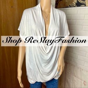 White House Black Market White Layered Top
